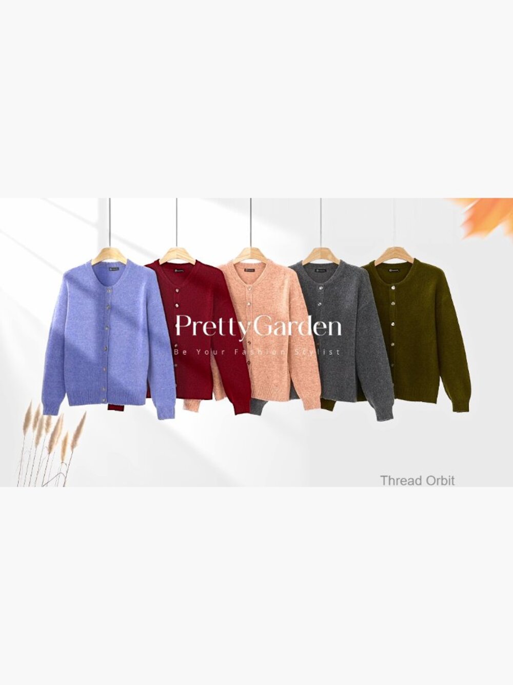 Lightweight Loose Fit Cardigan Crewneck Button Down Long Sleeve Sweater - Picture 7 of 7
